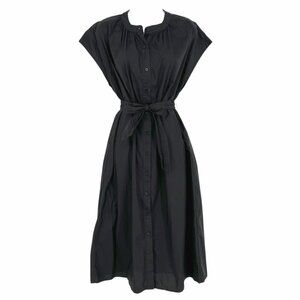 Deluc Cancela Poplin Sleeveless Shirt Dress Black Cotton Dress Size XS